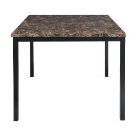 Counter Height Table 1pc Metal Frame Faux Mable Top Square Transitional Dining Room Furniture