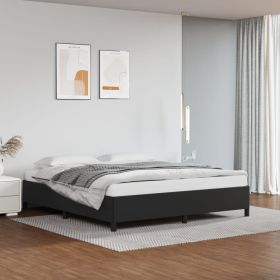 Bed Frame without Mattress Black 76"x79.9" King Faux Leather