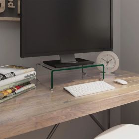 TV Stand/Monitor Riser Glass Clear 15.7"x9.8"x4.3"