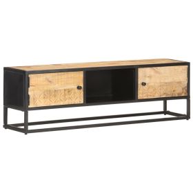 TV Stand with Carved Door 51.2"x11.8"x15.7" Rough Mango Wood