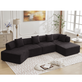 [NEW ARRIVED] [VIDEO PROVIDED]Modern Minimalist 140" L-Shape Couch ,No Assembly Required,Boucle,Modular Sofa ,Couch with Chaise