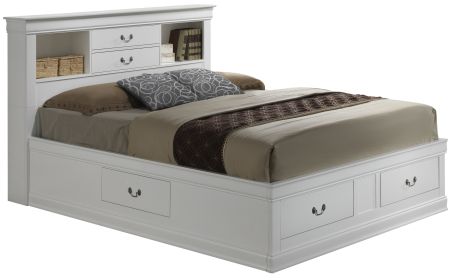 Elegant Traditional King Storage Bed