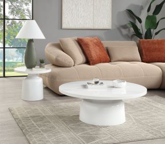 Zaid Engineering Marble & White High Gloss Finish Coffee Table