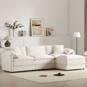 [VIDEO]103.5" Chenille Modular Sectional Sofa with Deep and Wide Seat,L Shaped Cloud Couch Set with Double Cushions,4 Seat Sofa with Movable Otto