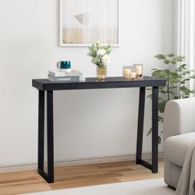 Black Trapezoidal Leg Tabletop With Edge Pine Entrance Table (Color: Black)