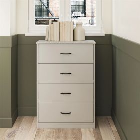 Classic 4 Drawer Dresser; Dark Oak; Espresso; Dove Grey; Antique Oak; Walnut; White (Color: dove gray)