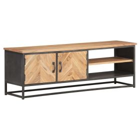 TV Stand 47.2"x11.8"x15.7" Solid Wood Acacia (Color: Brown)