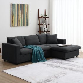 [VIDEO provided] [New] 100.4*64.6" Modern Sectional Sofa,L-shaped Couch Set with 2 Free pillows (Color: as Pic)