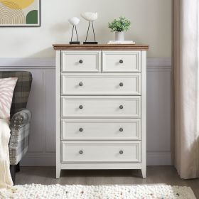 Modern 6 Drawers Dresser 6 Drawers Cabinet,Chest of Drawers Closet Organizers and Storage Clothes Storage Drawers Cabinet for Living Room (Drawer: 6, Color: Beige)