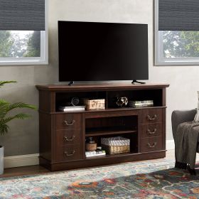 Retro TV Stand with Storage for TVs up to 65'' Mid Century Modern TV Stand & Entertainment Center with Shelf, TV Stand for Media (Color: espresso, Material: MDF)