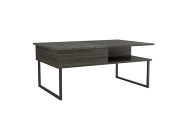 Lift Top Coffee Table Juvve, One Shelf, Carbon Espresso / Onyx Finish (Color: as Pic)
