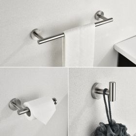 3 Piece Bathroom Hardware Set with Toilet Paper Holder Towel Ring Adjustable Towel Bar Wall Mount Bath Accessory Set (Option: as picture)